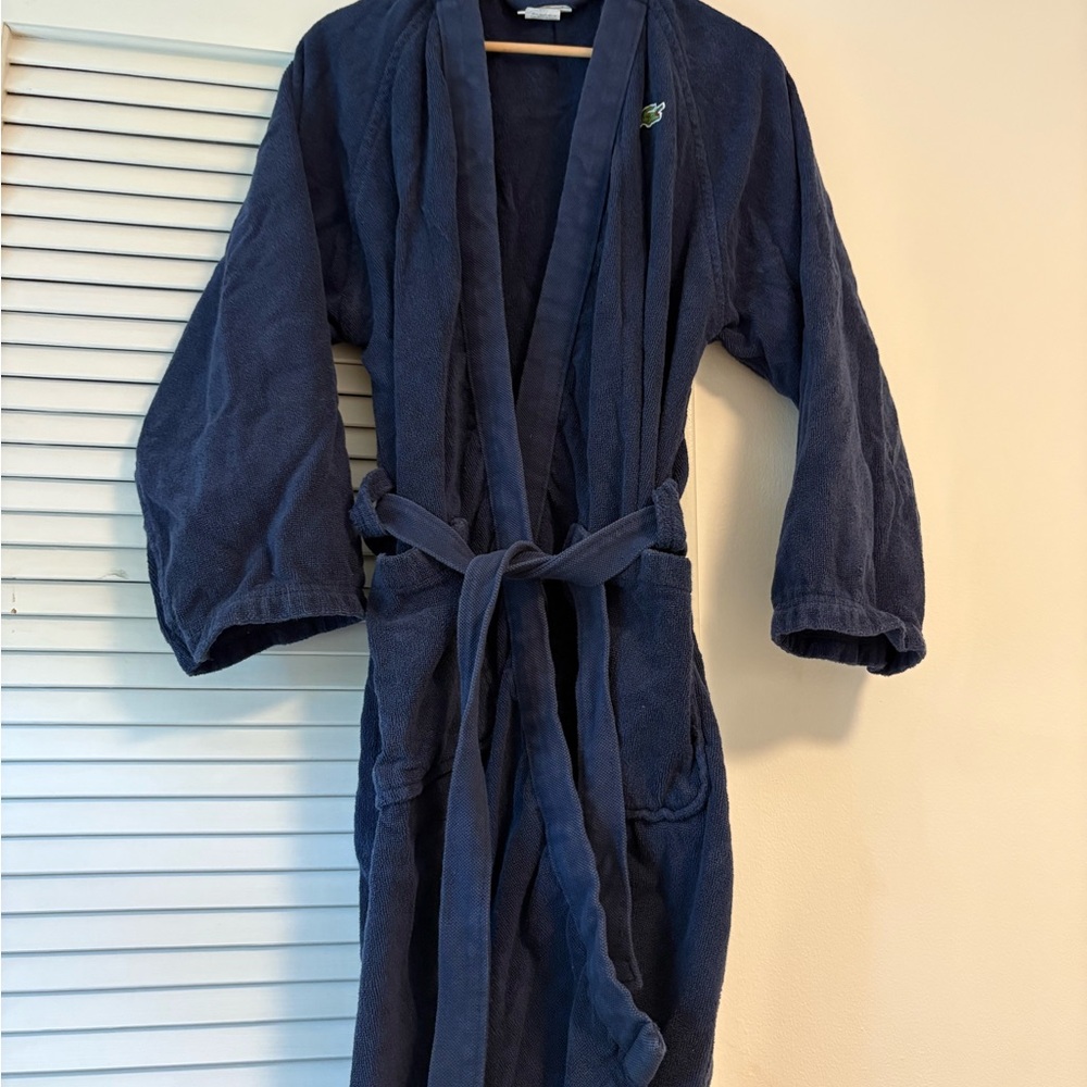 Lacoste Navy Blue Robe with Logo